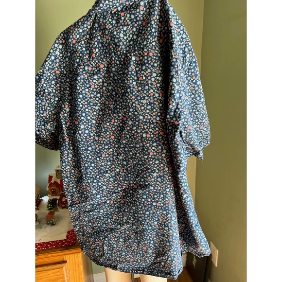 Men’s Blue Yellow White Floral Michael Brandon Button Down Short Sleeve XL - Picture 3 of 3